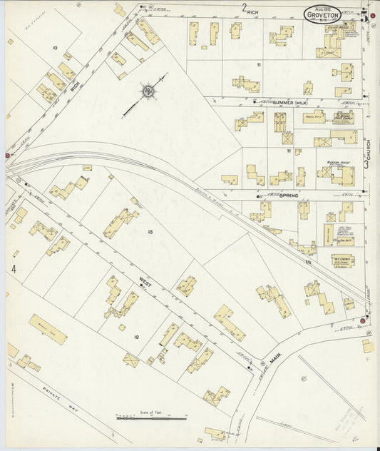 Sanborn Fire Insurance Map from Groveton, Coos County, New Hampshire (1912), Sheet #0005 - Historic Sanborn Fire Insurance Map Print, vintage old map wall art, antique decor, genealogy gift, New Hampshire New Hampshire map