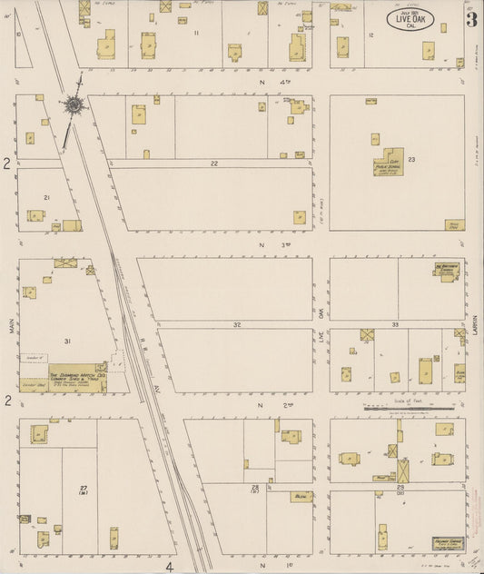 Sanborn Fire Insurance Map from Live Oak, Sutter County, California (1921), Sheet #0003 - Historic Sanborn Fire Insurance Map Print, vintage old map wall art, antique decor, genealogy gift, California California map