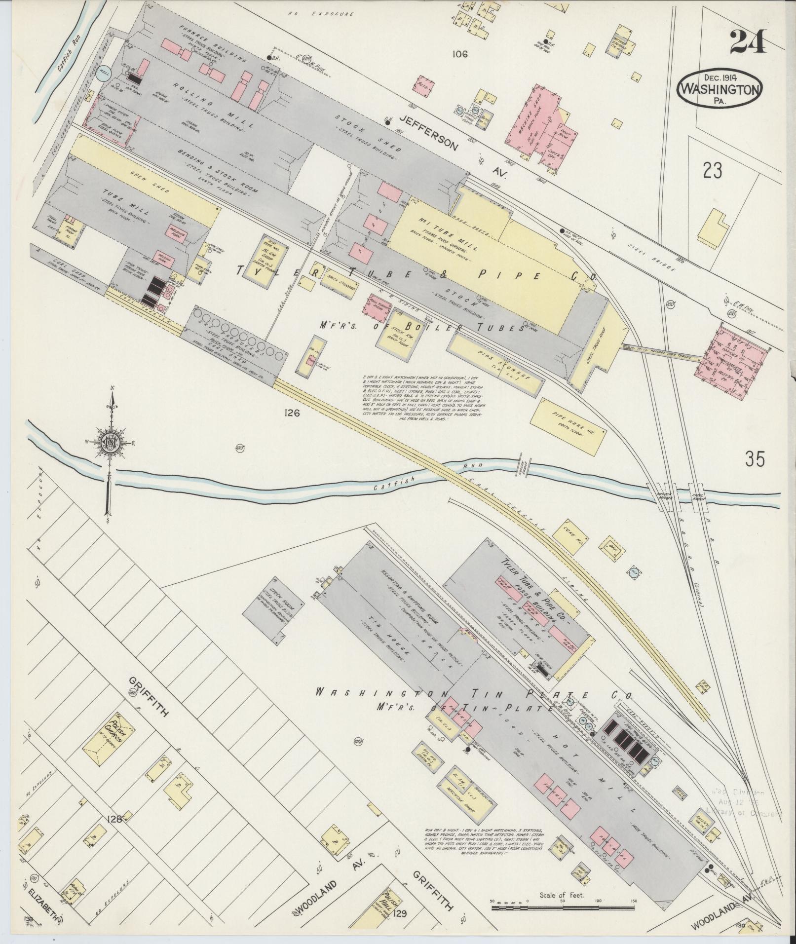 Sanborn Fire Insurance Map from Washington, Washington County, Pennsylvania (1914), Sheet #0024 - Complete Map Set gallery image, historic Sanborn map, vintage wall art, Sanborn Fire Insurance Map from Washington Washington