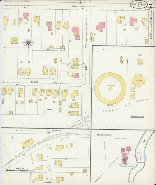 Sanborn Fire Insurance Map from Shelbyville, Shelby County, Kentucky (1903), Sheet #0007 - Historic Sanborn Fire Insurance Map Print, vintage old map wall art, antique decor, genealogy gift, Kentucky Kentucky map