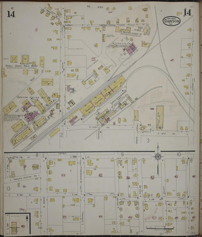 Sanborn Fire Insurance Map from Dawson, Terrell County, Georgia (1943), Sheet #0014 - Complete Map Set gallery image, historic Sanborn map, vintage wall art, Georgia Georgia