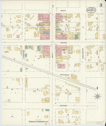 Sanborn Fire Insurance Map from Bourbon, Marshall County, Indiana (1905), Sheet #0003 - Historic Sanborn Fire Insurance Map Print, vintage old map wall art, antique decor, genealogy gift, Indiana Indiana map