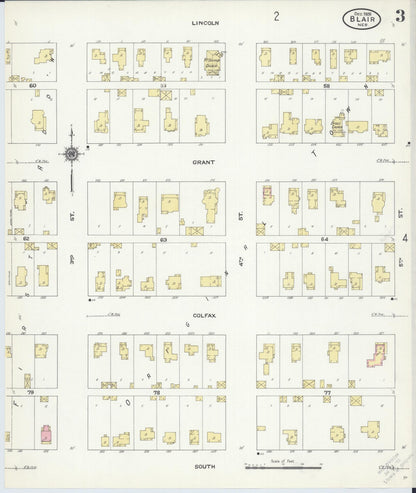 Sanborn Fire Insurance Map from Blair, Washington County, Nebraska (1909), Sheet #0003 - Complete Map Set gallery image, historic Sanborn map, vintage wall art, Nebraska Nebraska