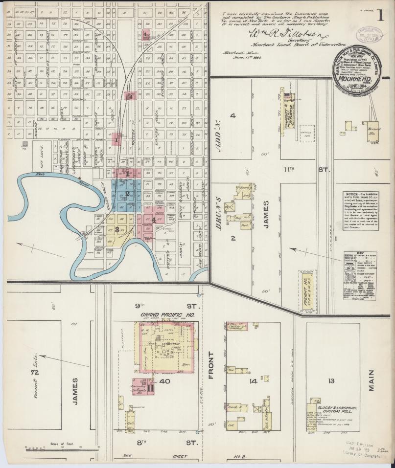 Sanborn Fire Insurance Map from Moorhead, Clay County, Minnesota. (1884) – Map View