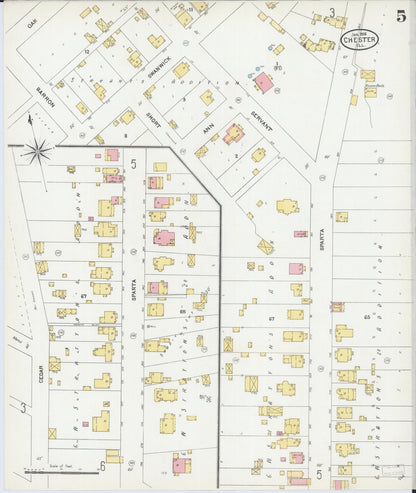 Sanborn Fire Insurance Map from Chester, Randolph County, Illinois (1906), Sheet #0005 - Complete Map Set gallery image, historic Sanborn map, vintage wall art, Illinois Illinois