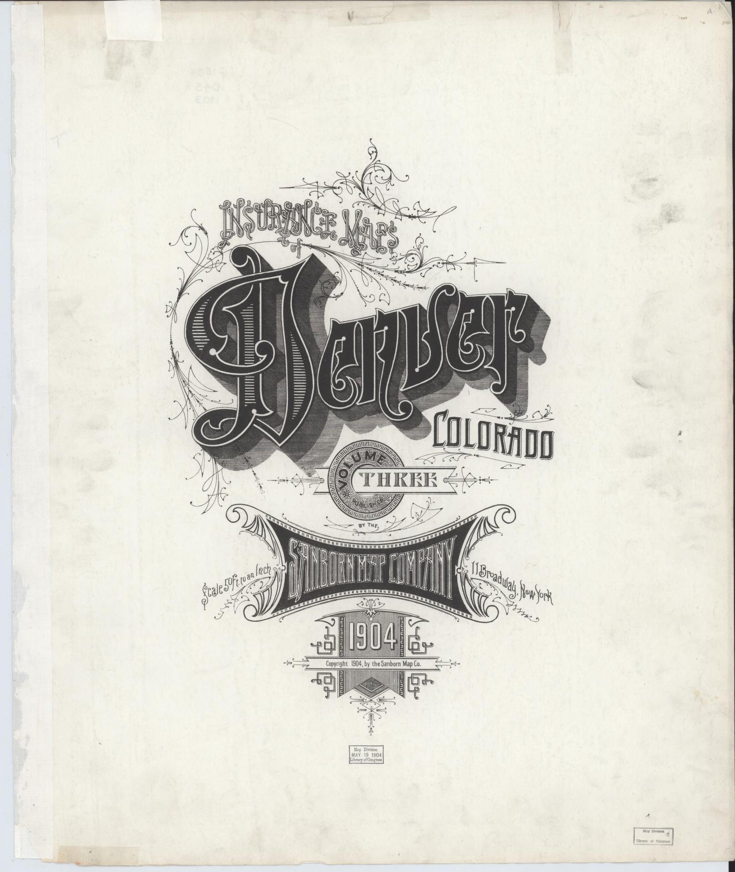 Sanborn Fire Insurance Map from Denver, Denver County, Colorado (1904), Sheet #0001 - Complete Map Set gallery image, historic Sanborn map, vintage wall art, Colorado Colorado