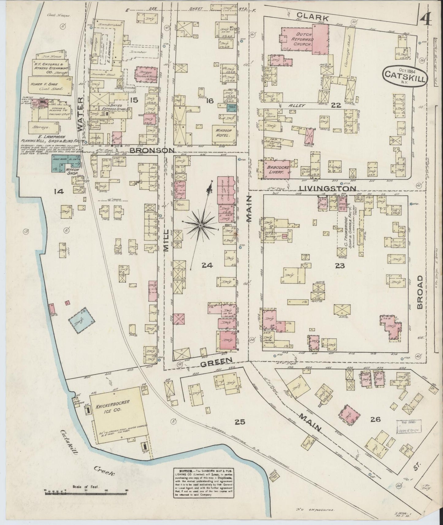 Sanborn Fire Insurance Map from Catskill, Greene County, New York (1884), Sheet #0004 - Complete Map Set gallery image, historic Sanborn map, vintage wall art, New York New York