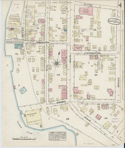 Sanborn Fire Insurance Map from Catskill, Greene County, New York (1884), Sheet #0004 - Complete Map Set gallery image, historic Sanborn map, vintage wall art, New York New York