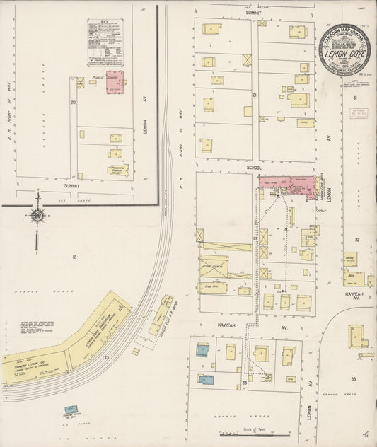 Sanborn Fire Insurance Map from Lemon Cove, Tulare County, California (1915), Sheet #0001 - Historic Sanborn Fire Insurance Map Print, vintage old map wall art, antique decor, genealogy gift, California California map