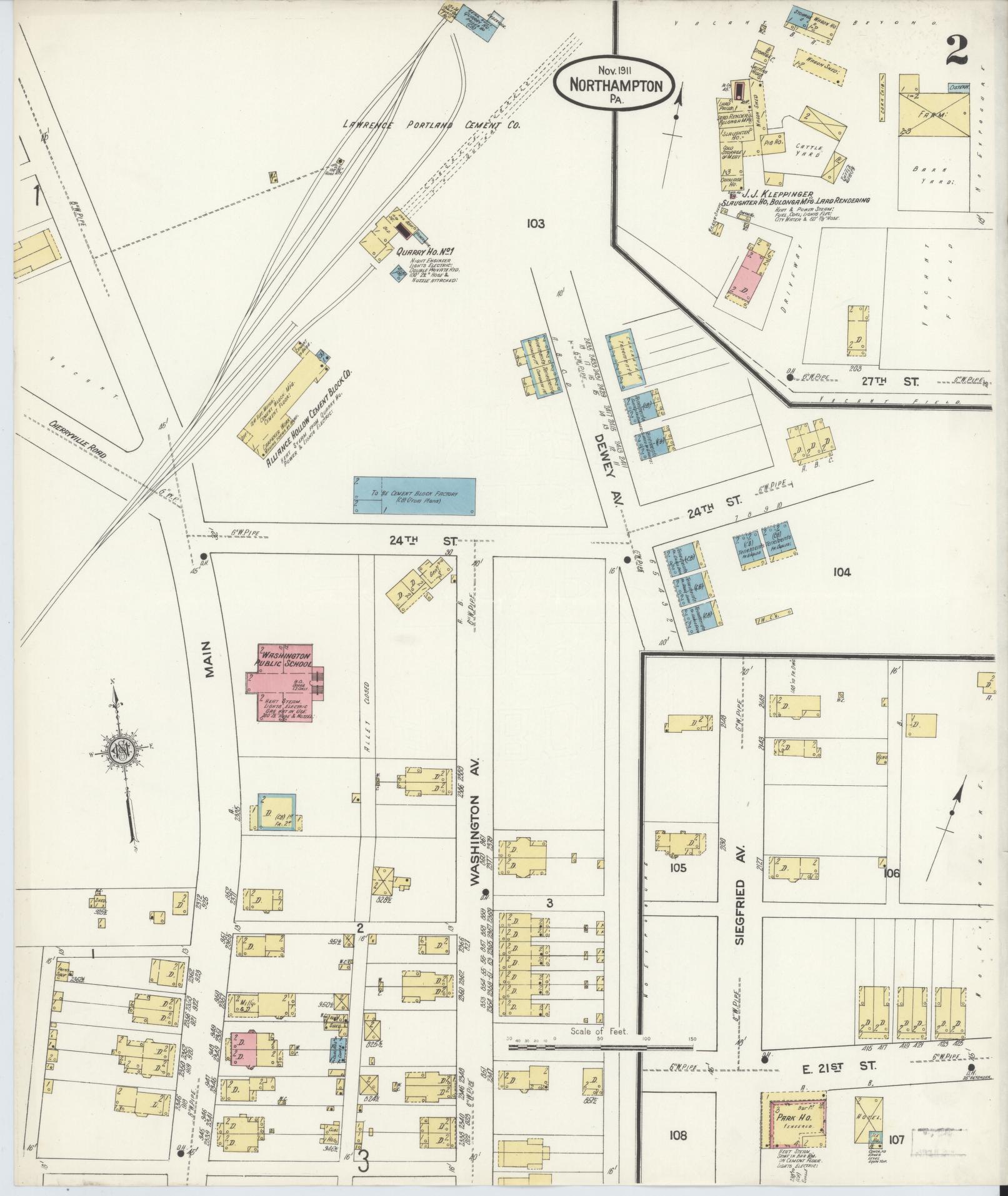 Sanborn Fire Insurance Map from Northampton, Northampton County, Pennsylvania (1911), Sheet #0002 - Complete Map Set gallery image, historic Sanborn map, vintage wall art, Pennsylvania Pennsylvania