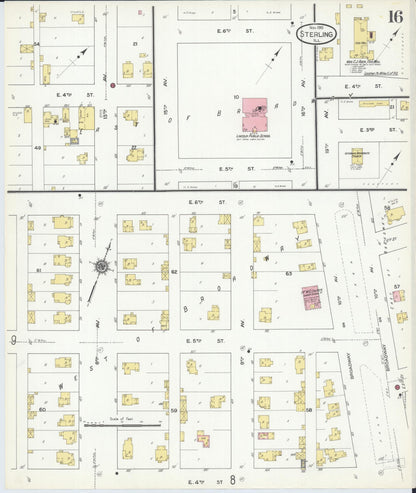 Sanborn Fire Insurance Map from Sterling, Whiteside County, Illinois (1910), Sheet #0016 - Historic Sanborn Fire Insurance Map Print, vintage old map wall art, antique decor, genealogy gift, Illinois Illinois map