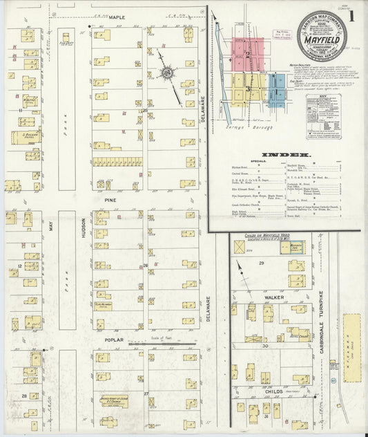 Sanborn Fire Insurance Map from Mayfield, Lackawanna County, Pennsylvania (1912), Sheet #0001 - Complete Map Set gallery image, historic Sanborn map, vintage wall art, Pennsylvania Pennsylvania