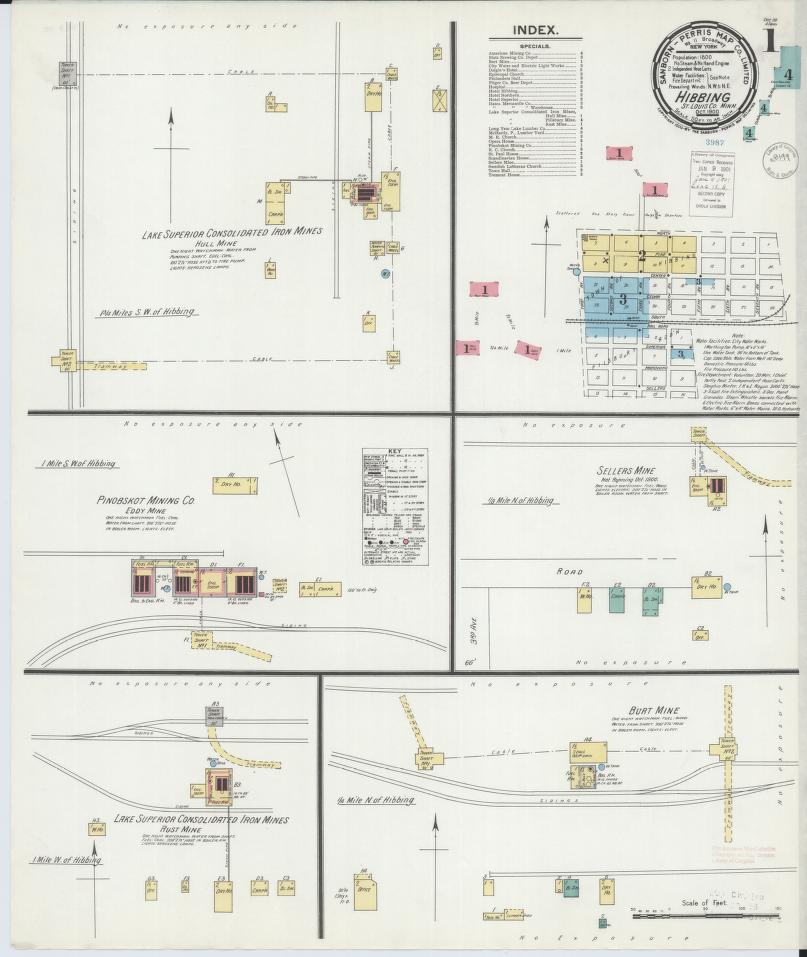 Sanborn Fire Insurance Map from Hibbing, Saint Louis County, Minnesota. (1900) – Map View
