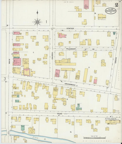 Sanborn Fire Insurance Map from Andover, Allegany County, New York (1898), Sheet #0002 - Historic Sanborn Fire Insurance Map Print, vintage old map wall art, antique decor, genealogy gift, New York New York map