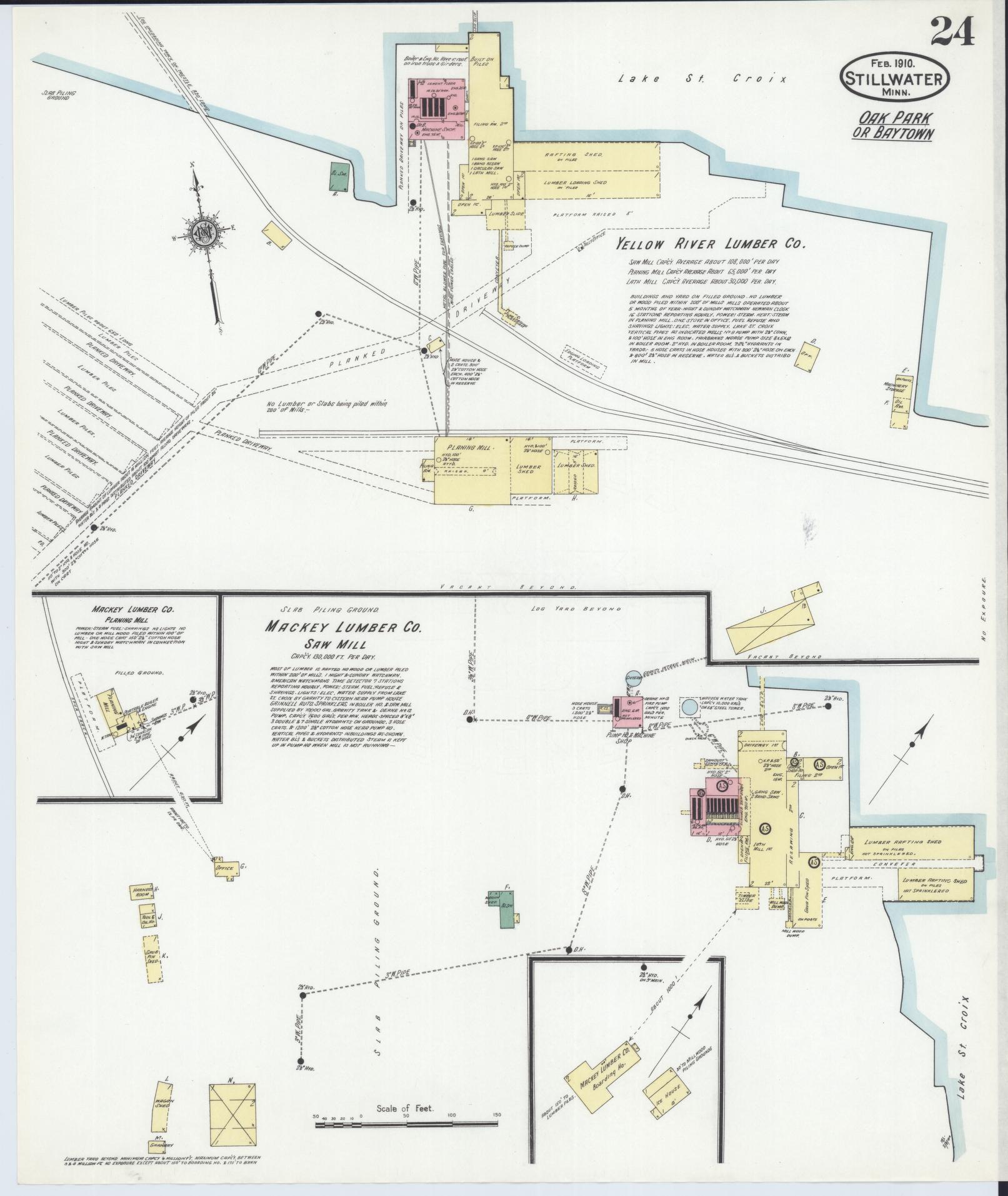 Sanborn Fire Insurance Map from Stillwater, Washington County, Minnesota (1910), Sheet #0024 - Historic Sanborn Fire Insurance Map Print, vintage old map wall art, antique decor, genealogy gift, Minnesota Minnesota map