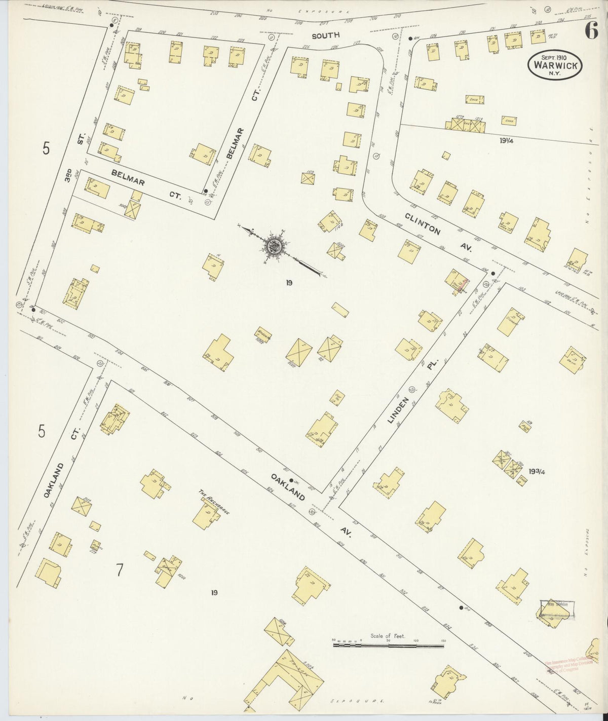 Sanborn Fire Insurance Map from Warwick, Orange County, New York (1910), Sheet #0006 - Complete Map Set gallery image, historic Sanborn map, vintage wall art, New York New York
