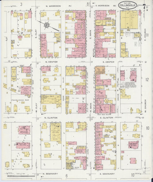 Sanborn Fire Insurance Map from Collinsville, Madison County, Illinois (1915), Sheet #0007 - Historic Sanborn Fire Insurance Map Print, vintage old map wall art, antique decor, genealogy gift, Illinois Illinois map