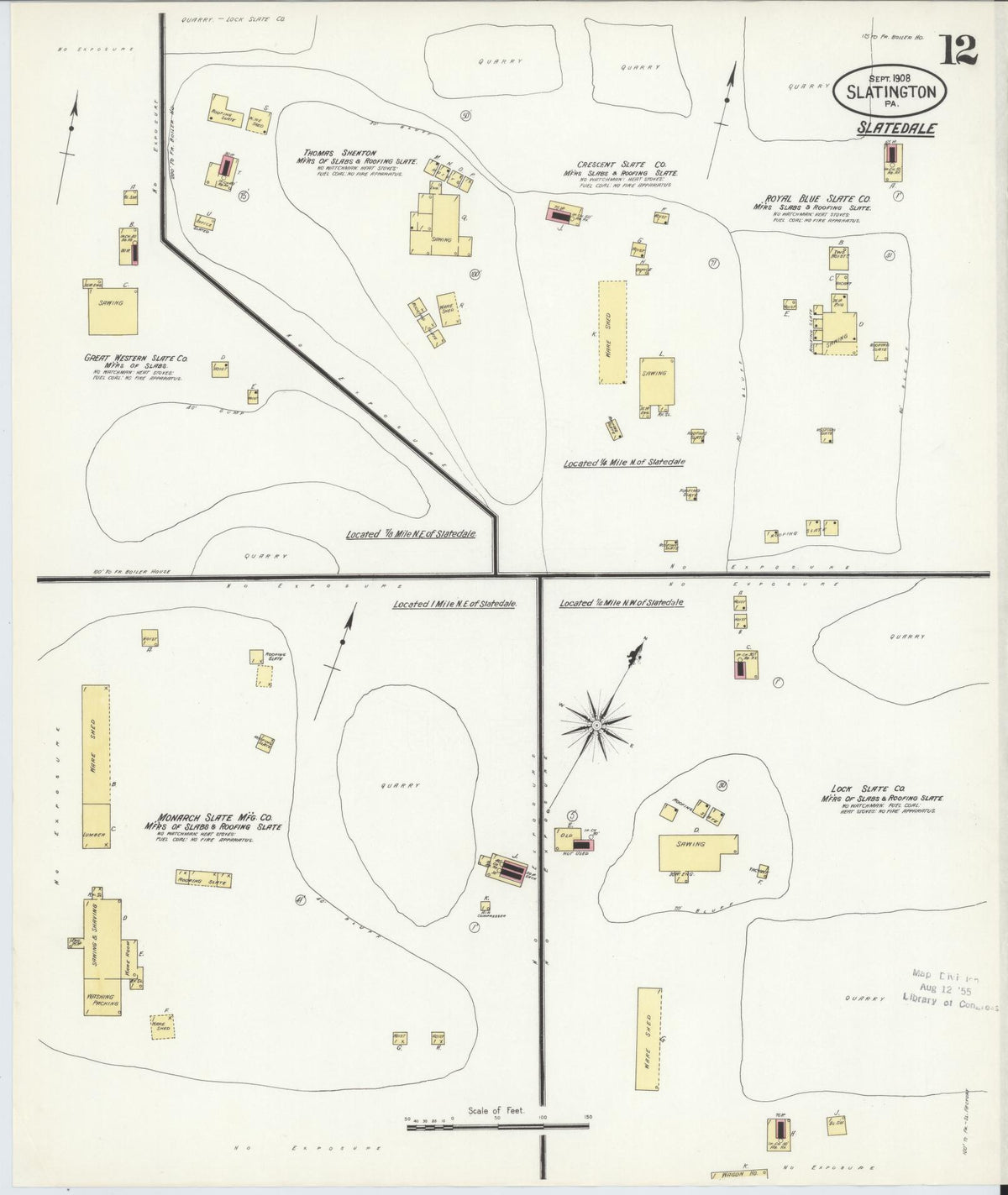 Sanborn Fire Insurance Map from Slatington, Lehigh County, Pennsylvania (1908), Sheet #0012 - Historic Sanborn Fire Insurance Map Print, vintage old map wall art, antique decor, genealogy gift, Pennsylvania Pennsylvania map