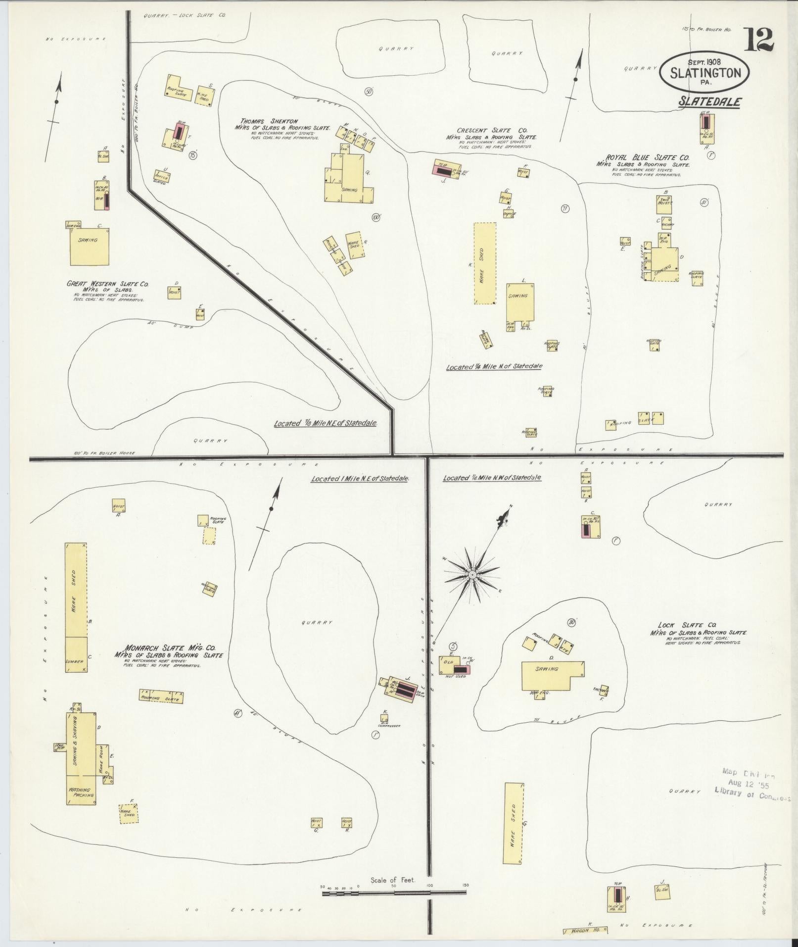 Sanborn Fire Insurance Map from Slatington, Lehigh County, Pennsylvania (1908), Sheet #0012 - Historic Sanborn Fire Insurance Map Print, vintage old map wall art, antique decor, genealogy gift, Pennsylvania Pennsylvania map