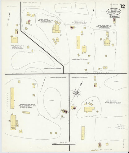 Sanborn Fire Insurance Map from Slatington, Lehigh County, Pennsylvania (1908), Sheet #0012 - Historic Sanborn Fire Insurance Map Print, vintage old map wall art, antique decor, genealogy gift, Pennsylvania Pennsylvania map
