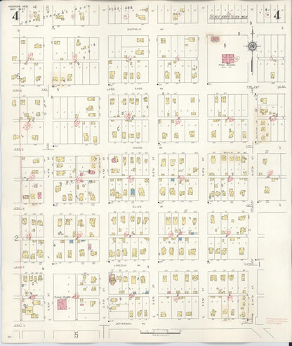 Sanborn Fire Insurance Map from Hebron, Thayer County, Nebraska (1944), Sheet #0004 - Complete Map Set gallery image, historic Sanborn map, vintage wall art, Nebraska Nebraska