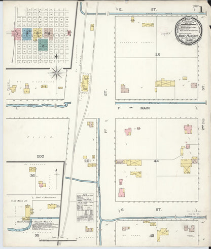 Sanborn Fire Insurance Map from Mount Pleasant, Sanpete County, Utah (1892), Sheet #0001 - Complete Map Set gallery image, historic Sanborn map, vintage wall art, Utah Utah
