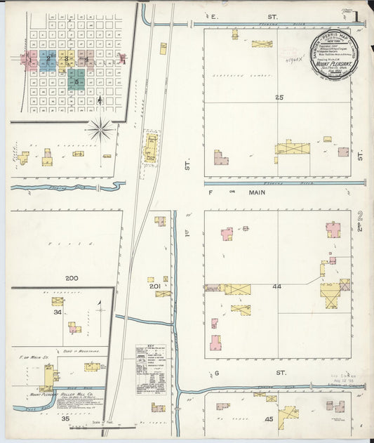 Sanborn Fire Insurance Map from Mount Pleasant, Sanpete County, Utah (1892), Sheet #0001 - Complete Map Set gallery image, historic Sanborn map, vintage wall art, Utah Utah