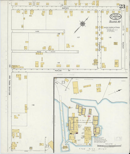 Sanborn Fire Insurance Map from Easton, Talbot County, Maryland (1919), Sheet #0023 - Complete Map Set gallery image, historic Sanborn map, vintage wall art, Maryland Maryland