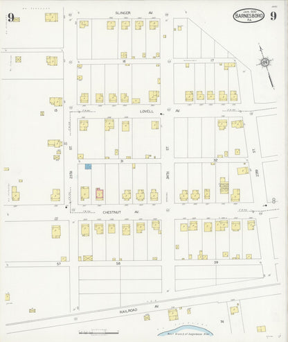 Sanborn Fire Insurance Map from Barnesboro, Cambria County, Pennsylvania (1930), Sheet #0009 - Historic Sanborn Fire Insurance Map Print, vintage old map wall art, antique decor, genealogy gift, Pennsylvania Pennsylvania map