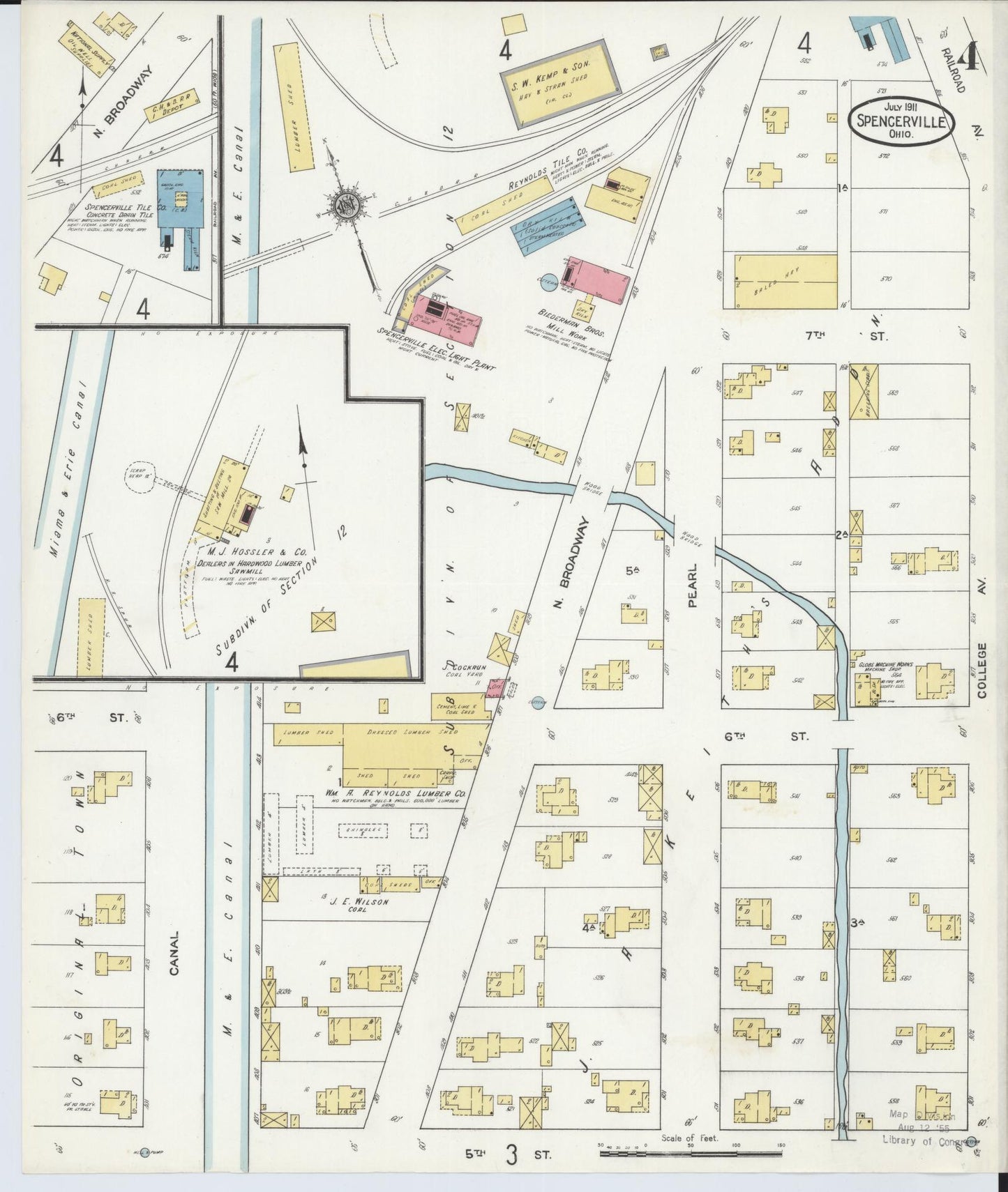 Sanborn Fire Insurance Map from Spencerville, Allen County, Ohio (1911), Sheet #0004 - Complete Map Set gallery image, historic Sanborn map, vintage wall art, Ohio Ohio