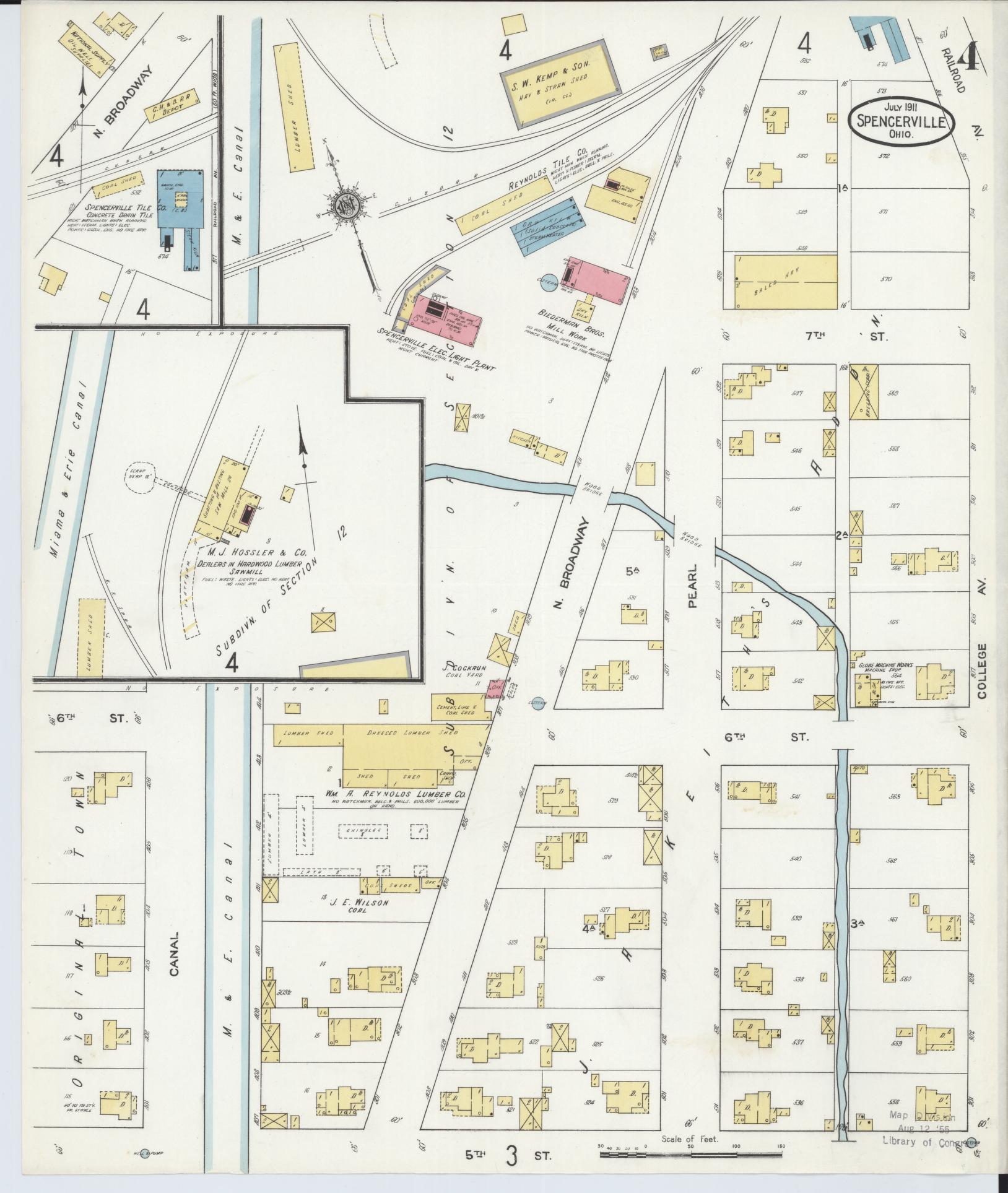 Sanborn Fire Insurance Map from Spencerville, Allen County, Ohio (1911), Sheet #0004 - Complete Map Set gallery image, historic Sanborn map, vintage wall art, Ohio Ohio
