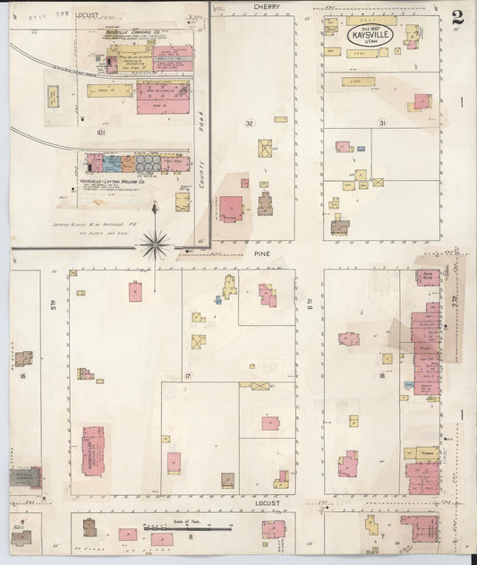 Sanborn Fire Insurance Map from Kaysville, Davis County, Utah (1930), Sheet #0002 - Historic Sanborn Fire Insurance Map Print, vintage old map wall art, antique decor, genealogy gift, Utah Utah map