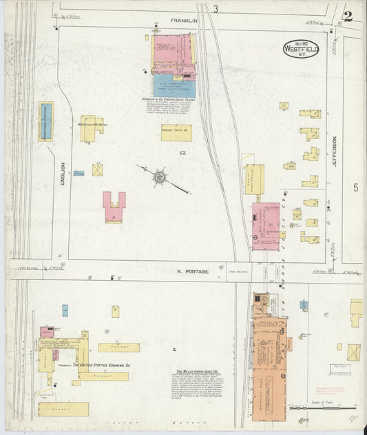 Sanborn Fire Insurance Map from Westfield, Chautauqua County, New York (1912), Sheet #0002 - Historic Sanborn Fire Insurance Map Print, vintage old map wall art, antique decor, genealogy gift, New York New York map
