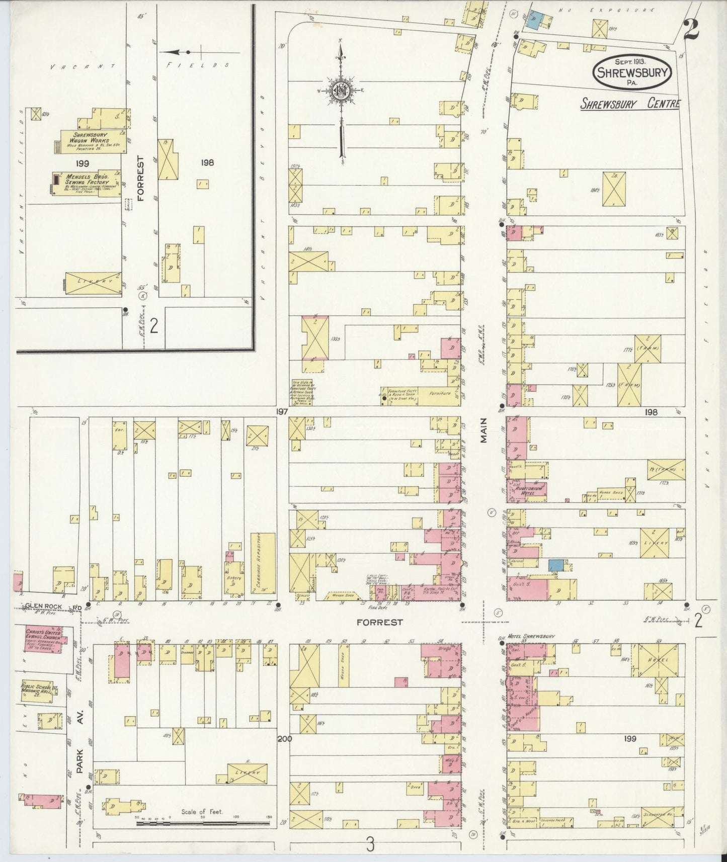 Sanborn Fire Insurance Map from Shrewsbury, York County, Pennsylvania (1913), Sheet #0002 - Complete Map Set gallery image, historic Sanborn map, vintage wall art, Pennsylvania Pennsylvania