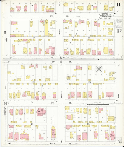 Sanborn Fire Insurance Map from Fort Madison, Lee County, Iowa (1900), Sheet #0011 - Historic Sanborn Fire Insurance Map Print