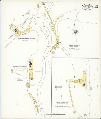 Sanborn Fire Insurance Map from Park City, Summit County, Utah (1900), Sheet #0015 - Complete Map Set gallery image, historic Sanborn map, vintage wall art, Utah Utah