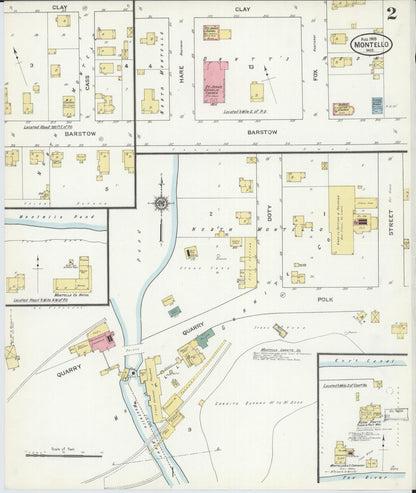 Sanborn Fire Insurance Map from Montello, Marquette County, Wisconsin (1909), Sheet #0002 - Complete Map Set gallery image, historic Sanborn map, vintage wall art, Wisconsin Wisconsin
