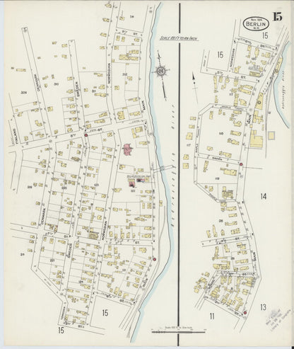 Sanborn Fire Insurance Map from Berlin, Coos County, New Hampshire (1914), Sheet #0015 - Complete Map Set gallery image, historic Sanborn map, vintage wall art, New Hampshire New Hampshire