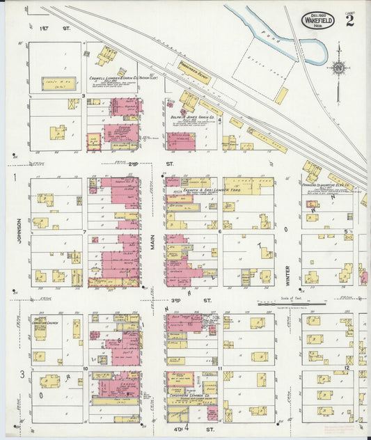 Sanborn Fire Insurance Map from Wakefield, Dixon County, Nebraska (1920), Sheet #0002 - Historic Sanborn Fire Insurance Map Print, vintage old map wall art, antique decor, genealogy gift, Nebraska Nebraska map