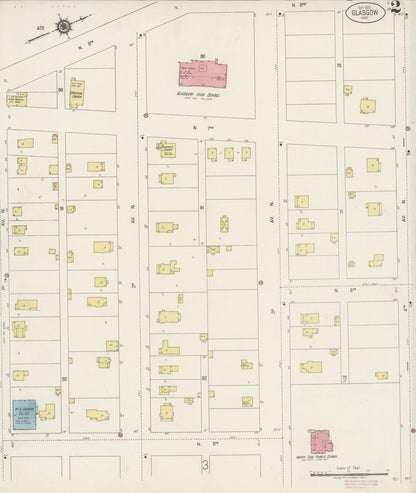 Sanborn Fire Insurance Map from Glasgow, Valley County, Montana (1920), Sheet #0002 - Complete Map Set gallery image, historic Sanborn map, vintage wall art, Montana Montana