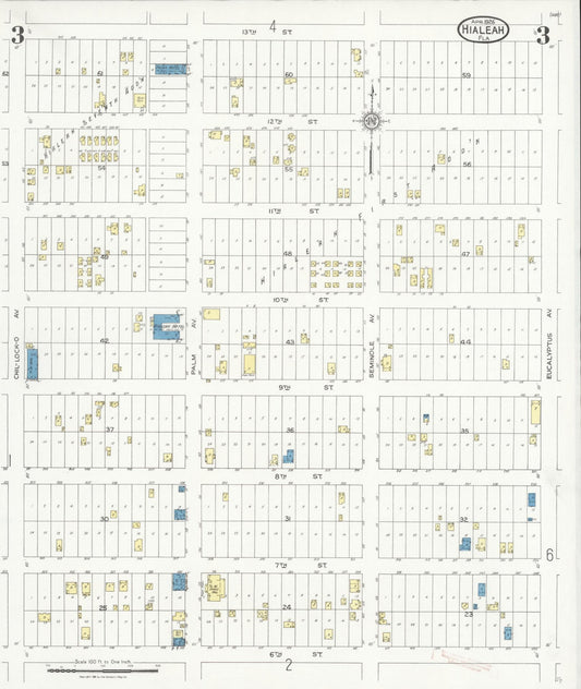 Sanborn Fire Insurance Map from Hialeah, Dade County, Florida (1926), Sheet #0003 - Historic Sanborn Fire Insurance Map Print, vintage old map wall art, antique decor, genealogy gift, Florida Florida map
