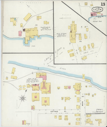 Sanborn Fire Insurance Map from Salem, Salem County, New Jersey (1896), Sheet #0013 - Complete Map Set gallery image, historic Sanborn map, vintage wall art, New Jersey New Jersey