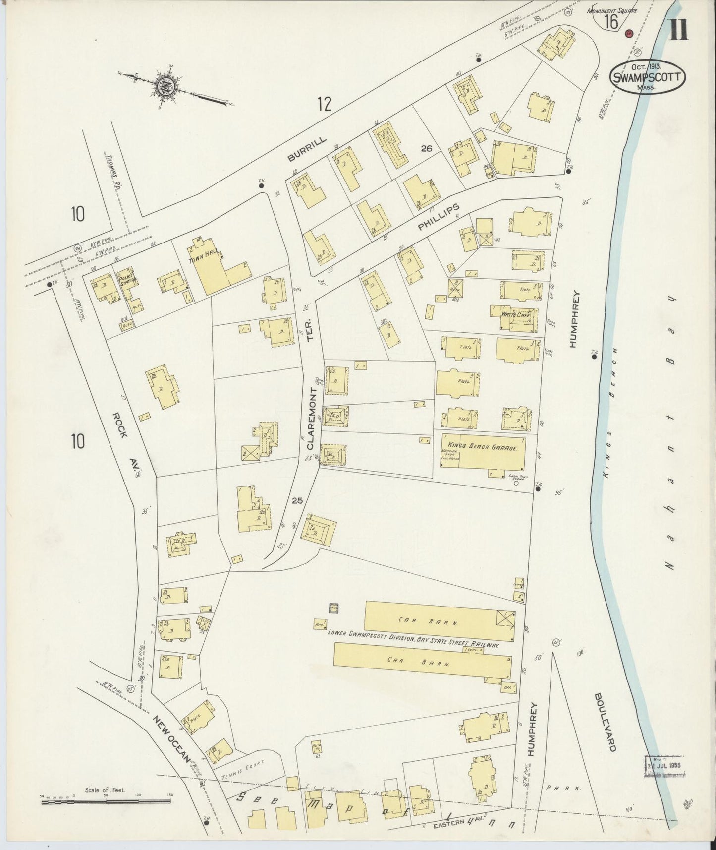 Sanborn Fire Insurance Map from Swampscott, Essex County, Massachusetts (1913), Sheet #0011 - Complete Map Set gallery image, historic Sanborn map, vintage wall art, Massachusetts Massachusetts