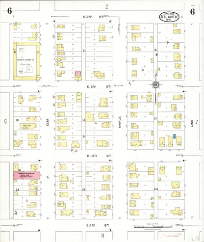 Sanborn Fire Insurance Map from Atlantic, Cass County, Iowa (1923), Sheet #0006 - Historic Sanborn Fire Insurance Map Print