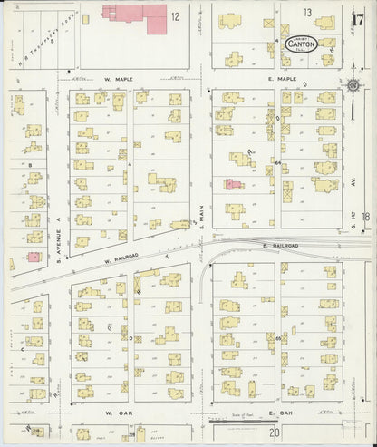 Sanborn Fire Insurance Map from Canton, Fulton County, Illinois (1917), Sheet #0017 - Complete Map Set gallery image, historic Sanborn map, vintage wall art, Illinois Illinois