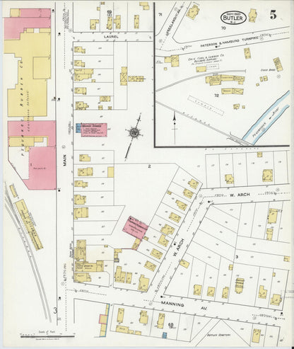 Sanborn Fire Insurance Map from Butler, Morris County, New Jersey (1920), Sheet #0005 - Complete Map Set gallery image, historic Sanborn map, vintage wall art, New Jersey New Jersey
