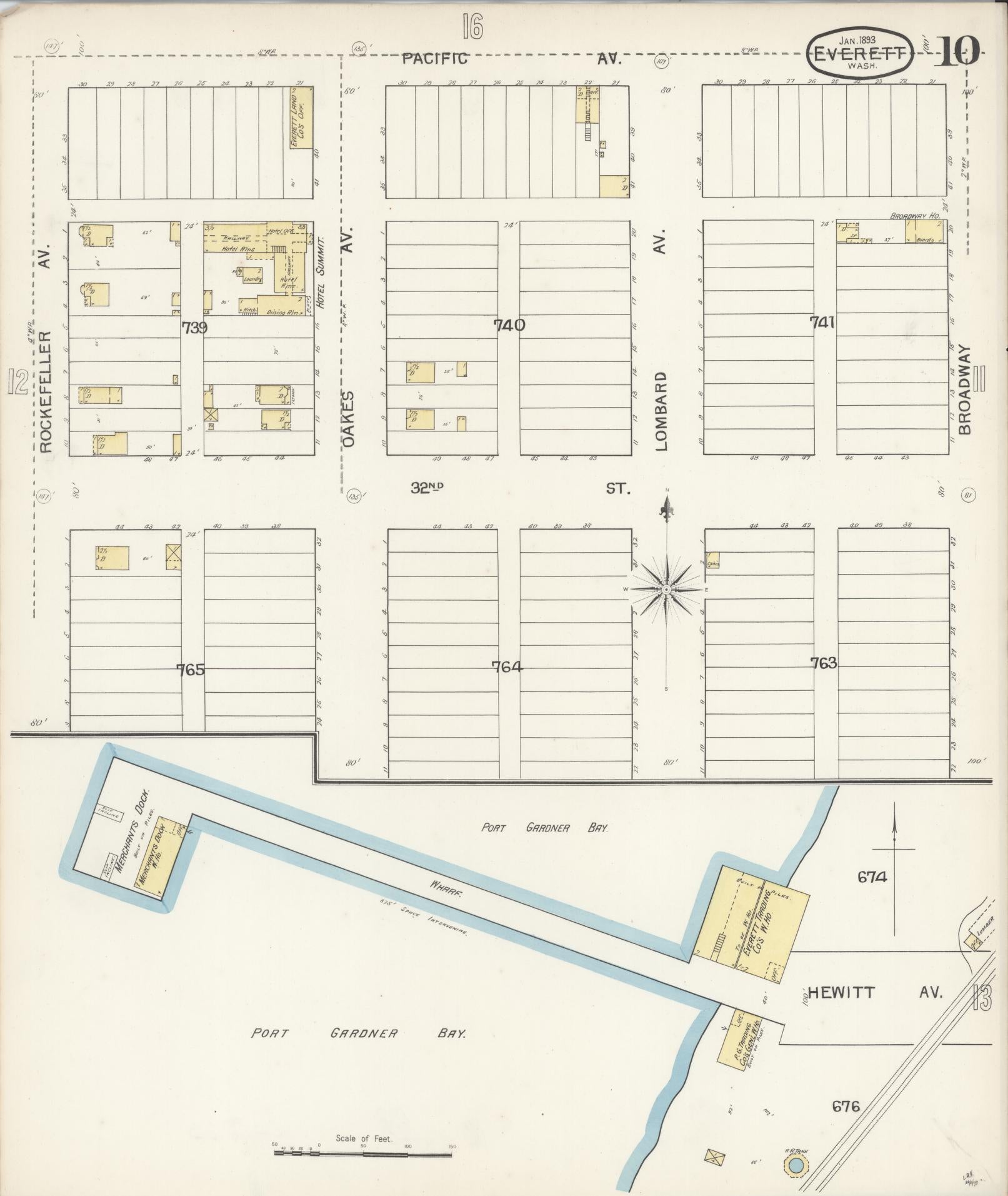 Sanborn Fire Insurance Map from Everett, Snohomish County, Washington (1893), Sheet #0009 - Complete Map Set gallery image, historic Sanborn map, vintage wall art, Washington Washington