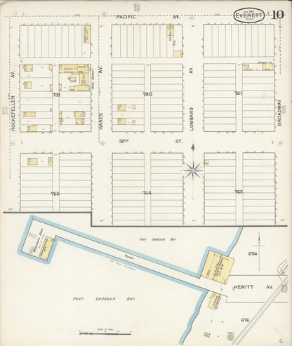 Sanborn Fire Insurance Map from Everett, Snohomish County, Washington (1893), Sheet #0009 - Complete Map Set gallery image, historic Sanborn map, vintage wall art, Washington Washington