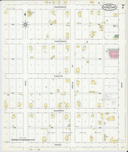 Sanborn Fire Insurance Map from Georgetown, Vermilion County, Illinois (1909), Sheet #0007 - Complete Map Set gallery image, historic Sanborn map, vintage wall art, Illinois Illinois