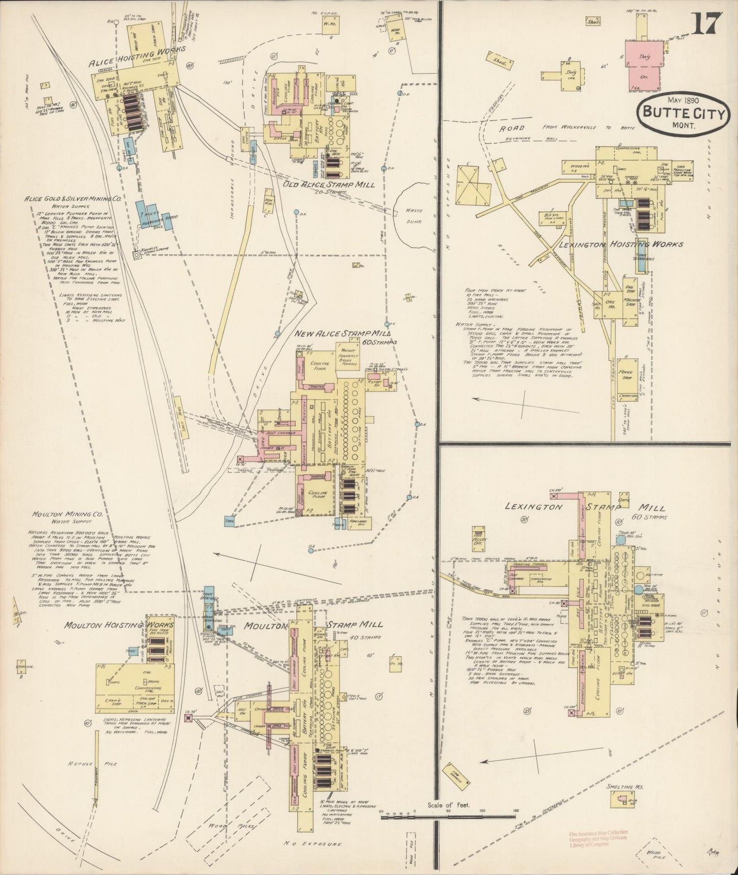 Sanborn Fire Insurance Map from Butte, Silver Bow County, Montana (1890), Sheet #0017 - Historic Sanborn Fire Insurance Map Print, vintage old map wall art, antique decor, genealogy gift, Montana Montana map